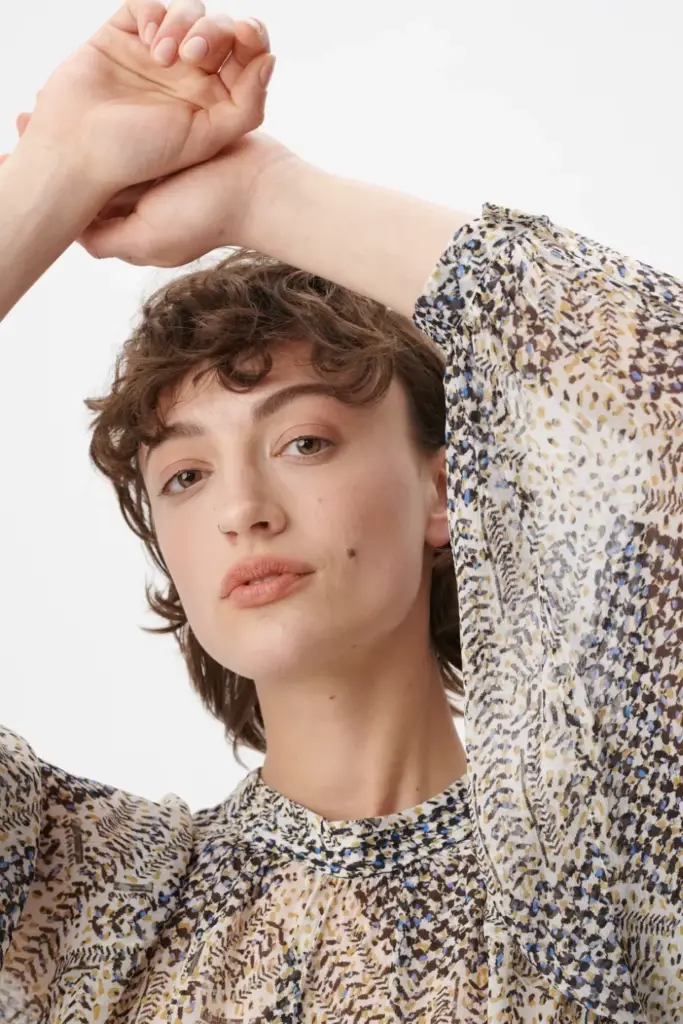 Lala Berlin Top Talvi Viscose Heritage Star Vanilla