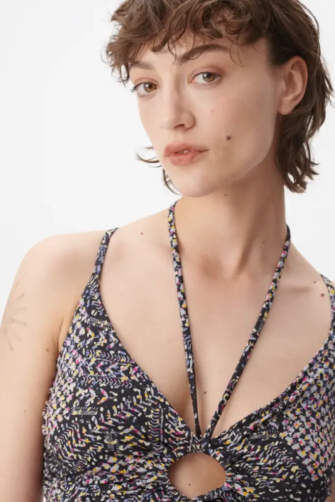 Lala Berlin Top Tamiki Viscose Mix Heritage Star Black