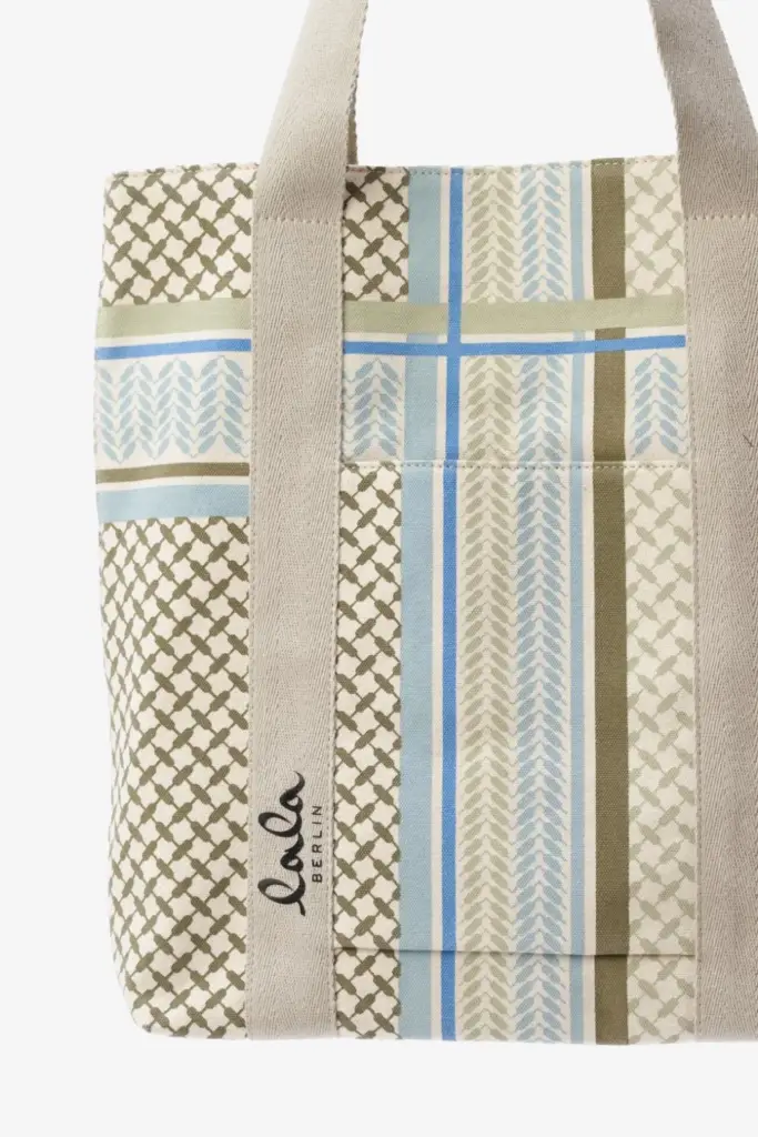 Lala Berlin Tote Carmela Canvas Heritage Stripe Olive