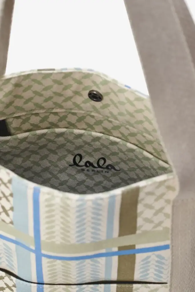 Lala Berlin Tote Carmela Canvas Heritage Stripe Olive