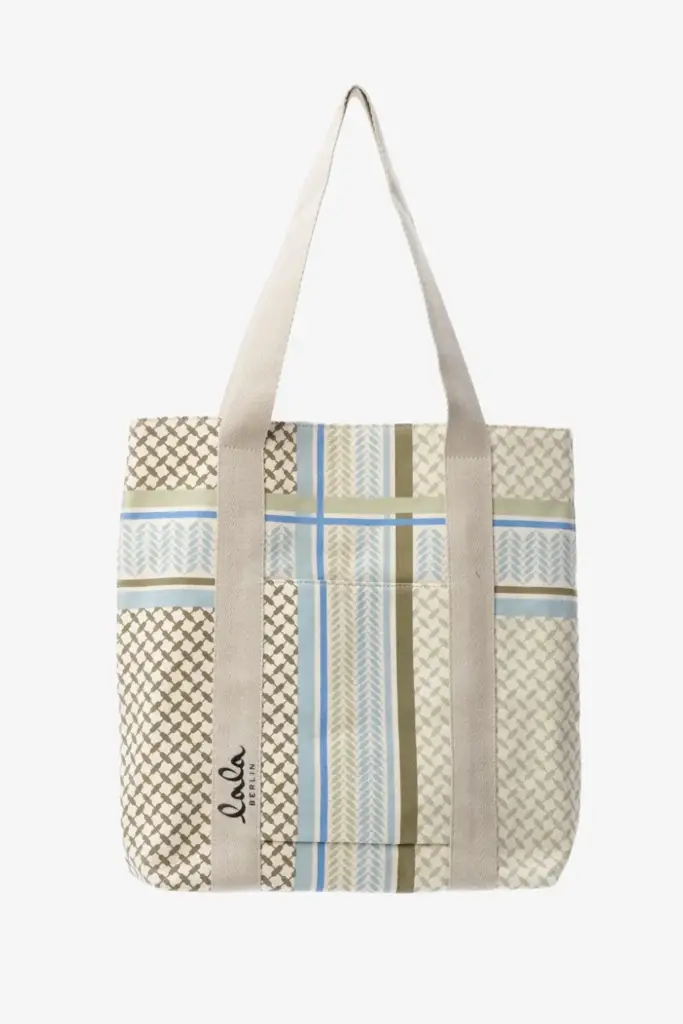 Lala Berlin Tote Carmela canvas heritage stripe olive
