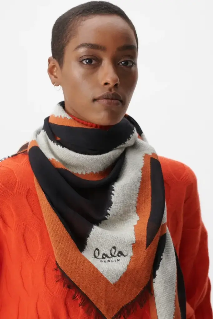 Lala Berlin Triangle Ajen Wool Mix Bold Zebra Black