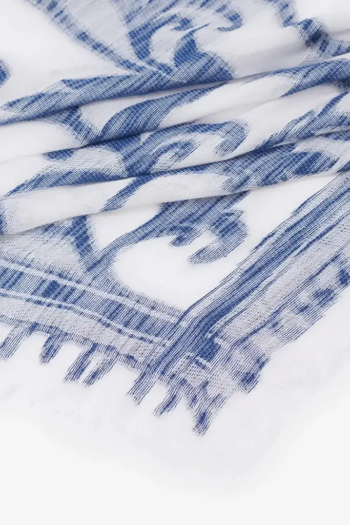 Lala Berlin Triangle Alvid Viscose Mix Flower Fountain Blue