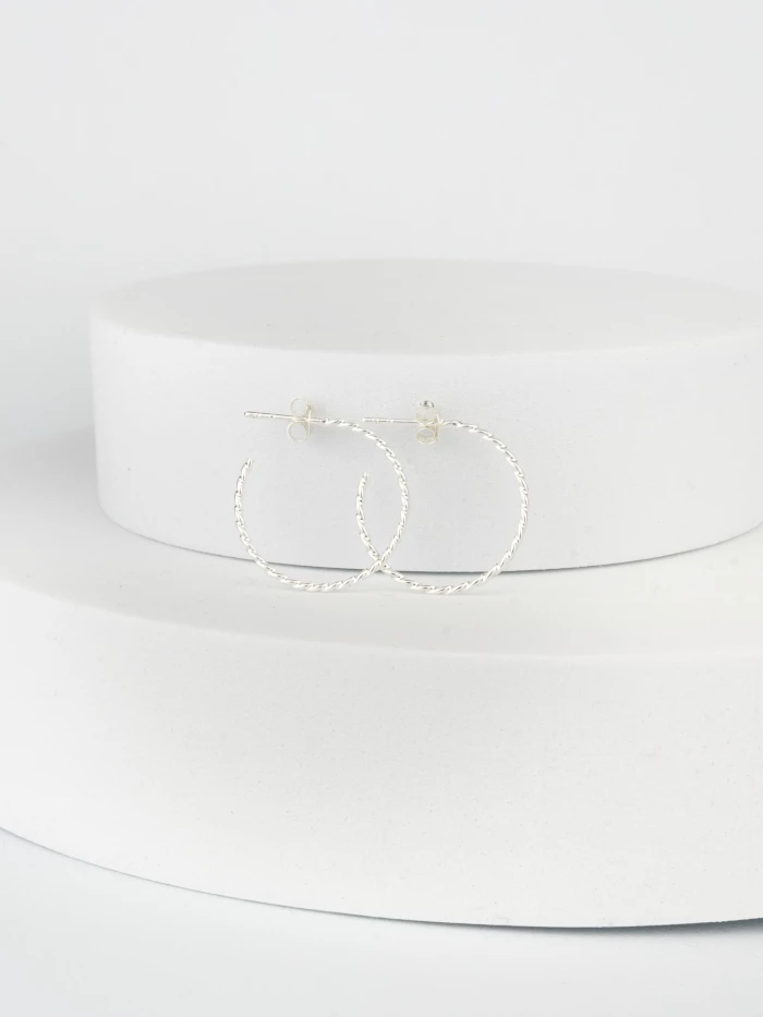 Lanius Gedrehte Creolen mit Stecker M - Fejn