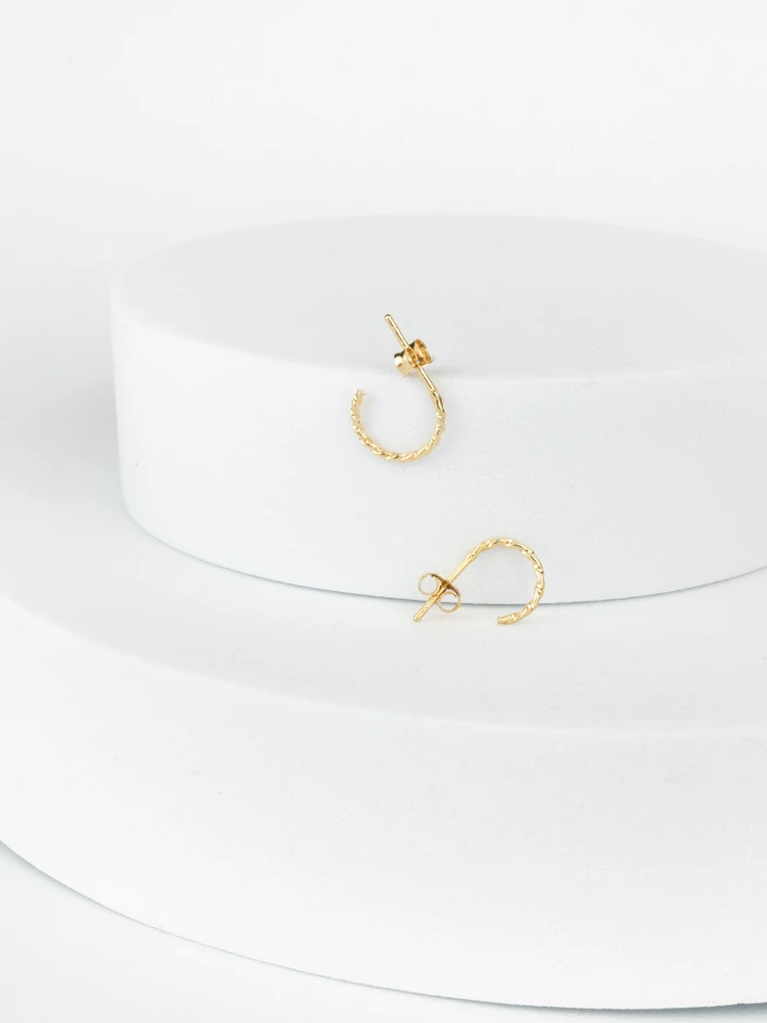 Lanius Gedrehte Creolen mit Stecker XS - Fejn