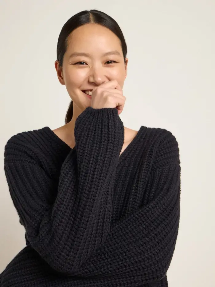 Lanius Pullover Mit V-Ausschnitt (GOTS)