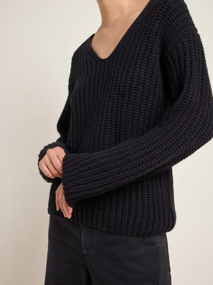 Lanius Pullover Mit V-Ausschnitt (GOTS)