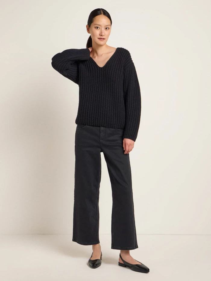 Lanius Pullover mit V-Ausschnitt (GOTS)