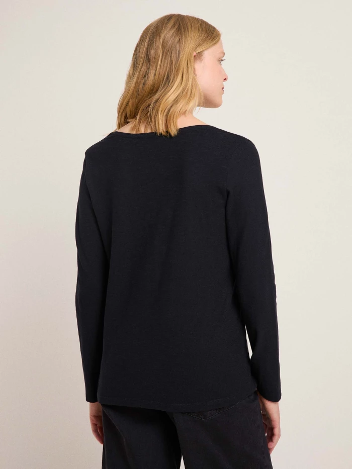 Lanius Shirt Mit V-Ausschnitt (GOTS)