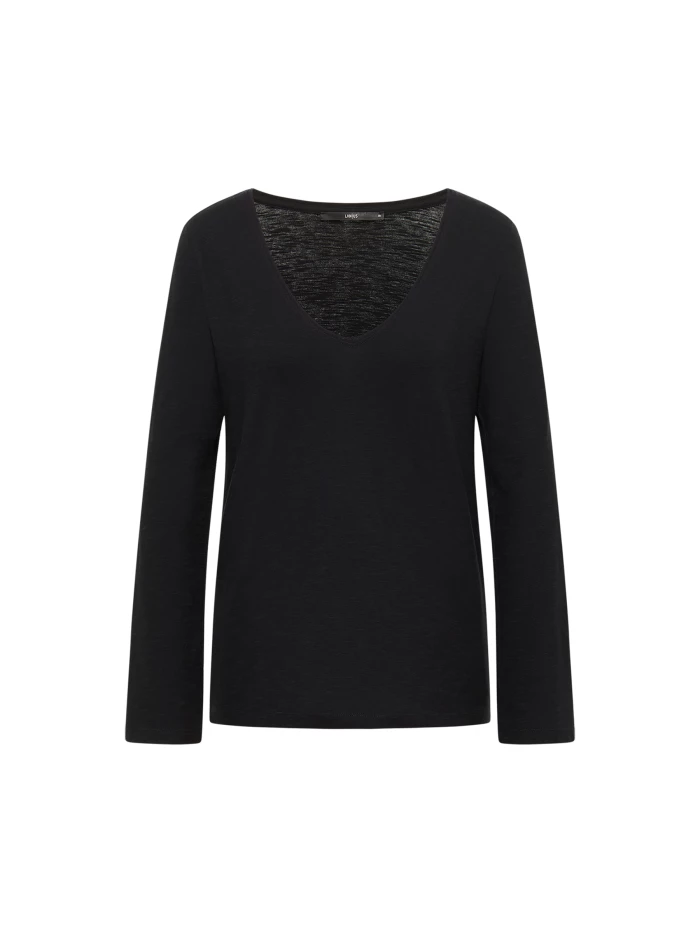 Lanius Shirt Mit V-Ausschnitt (GOTS)