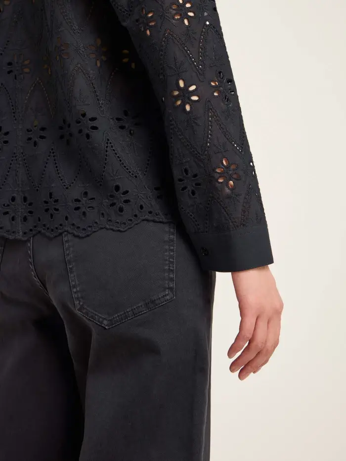 Lanius Spitzen-Hemdbluse