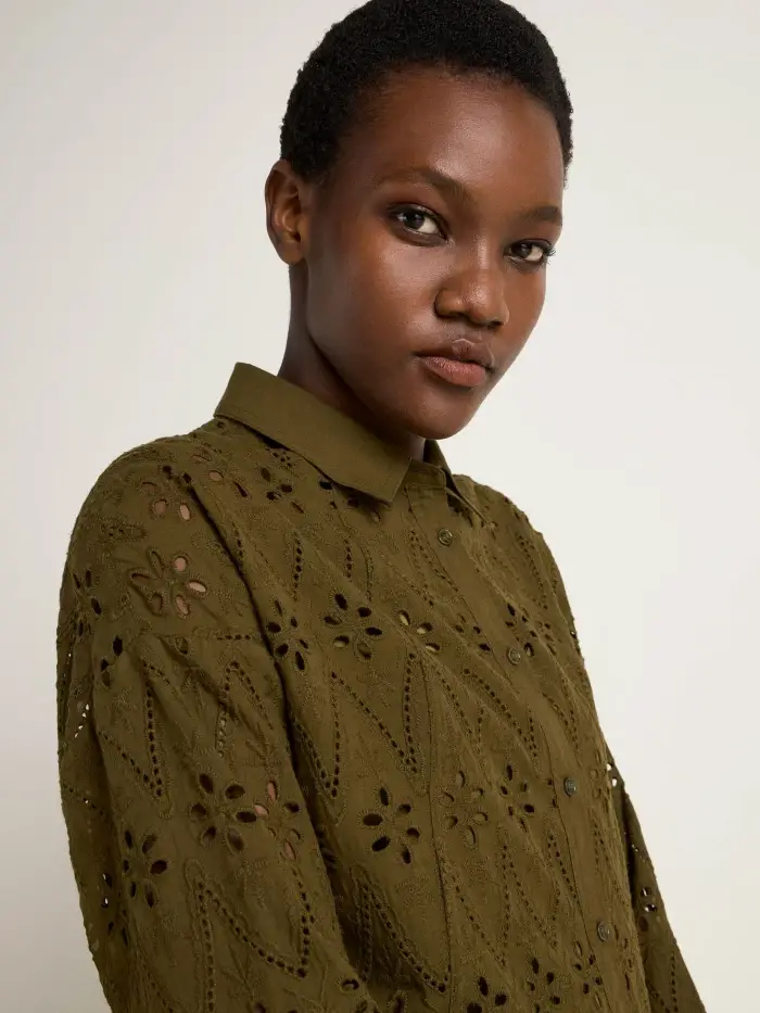 Lanius Spitzen-Hemdbluse