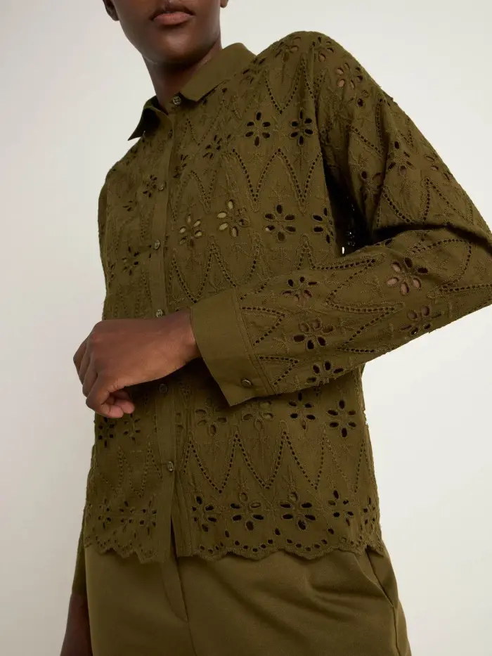 Lanius Spitzen-Hemdbluse