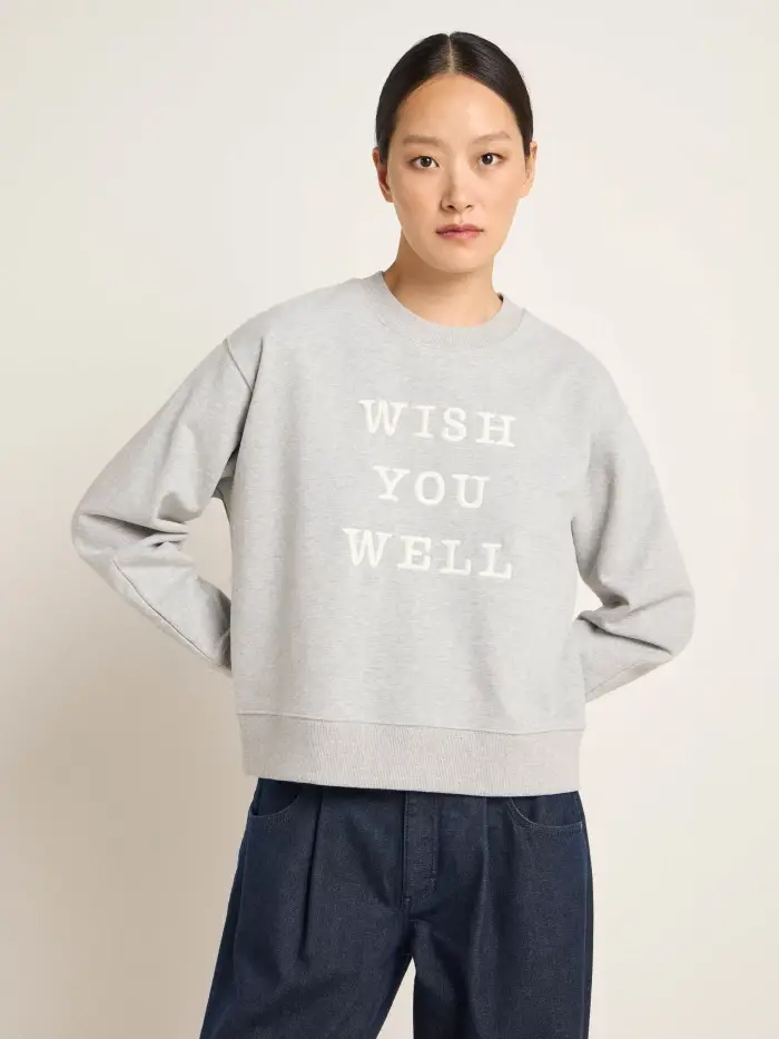 Lanius Statement Sweatshirt "wish you well" (GOTS)