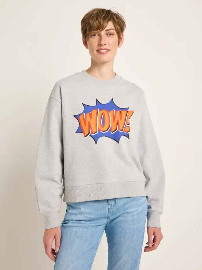 Lanius Statement Sweatshirt "WOW" (GOTS)