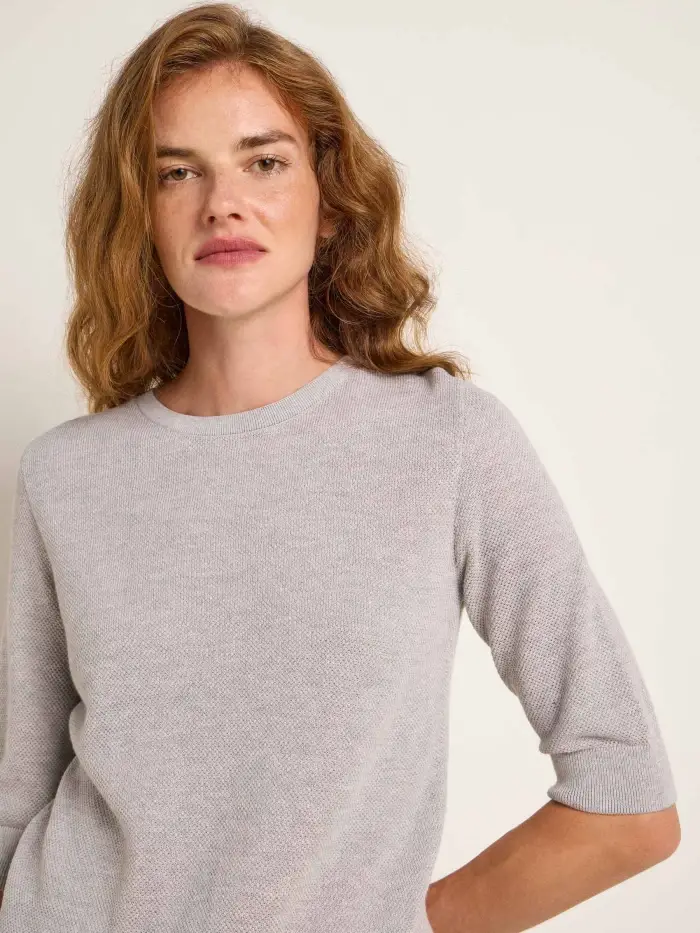 Lanius Struktur-Halbarmpullover (GOTS)