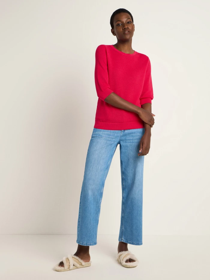 Lanius Struktur-Halbarmpullover (GOTS)