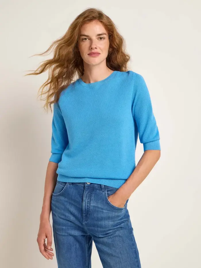 Lanius Struktur-Halbarmpullover (GOTS)