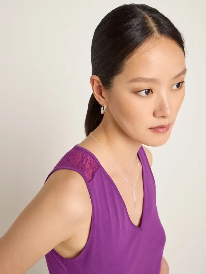 Lanius Top Mit Spitzeneinsatz (GOTS)