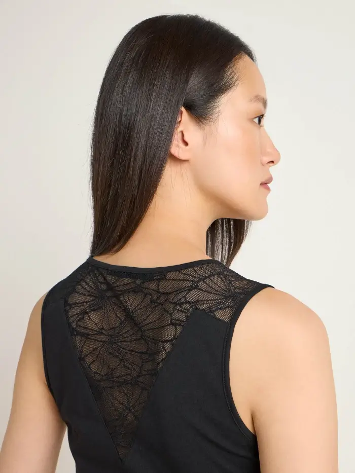 Lanius Top Mit Spitzeneinsatz (GOTS)