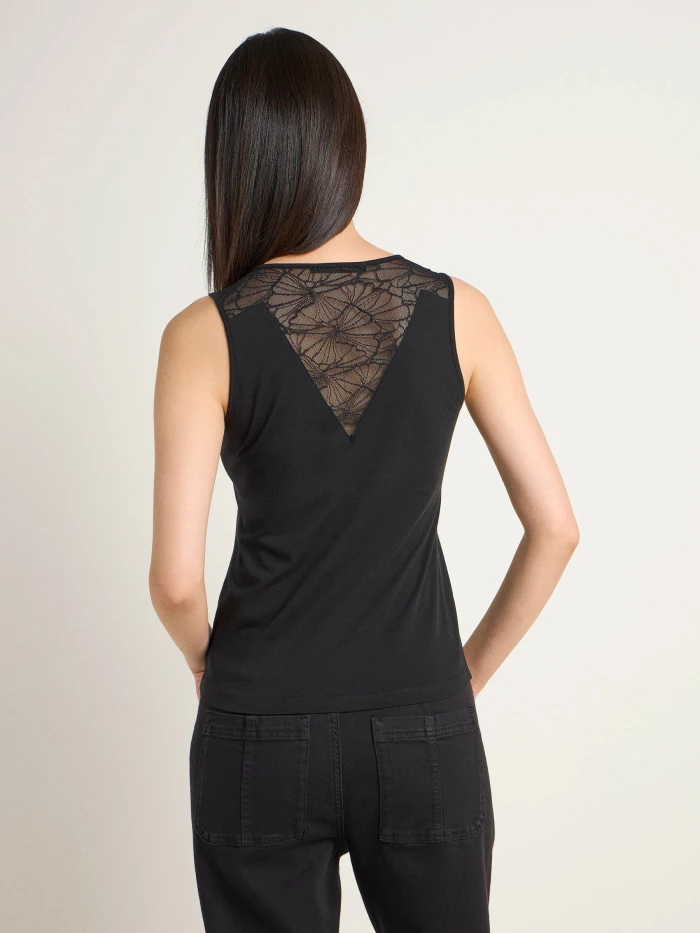 Lanius Top Mit Spitzeneinsatz (GOTS)