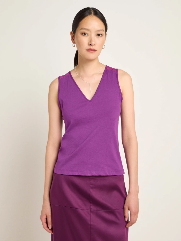 Lanius Top mit Spitzeneinsatz (GOTS)