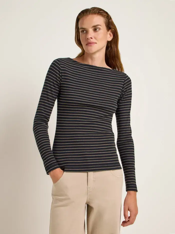 Lanius U-Boot Shirt mit Streifen (GOTS)