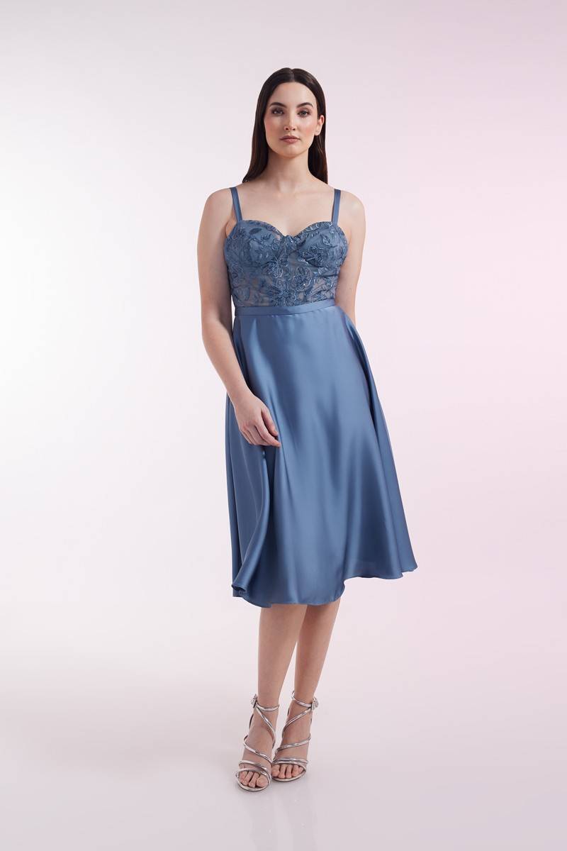 Laona PORTRAIT OF A LADY DRESS Besticktes Midikleid aus Satin