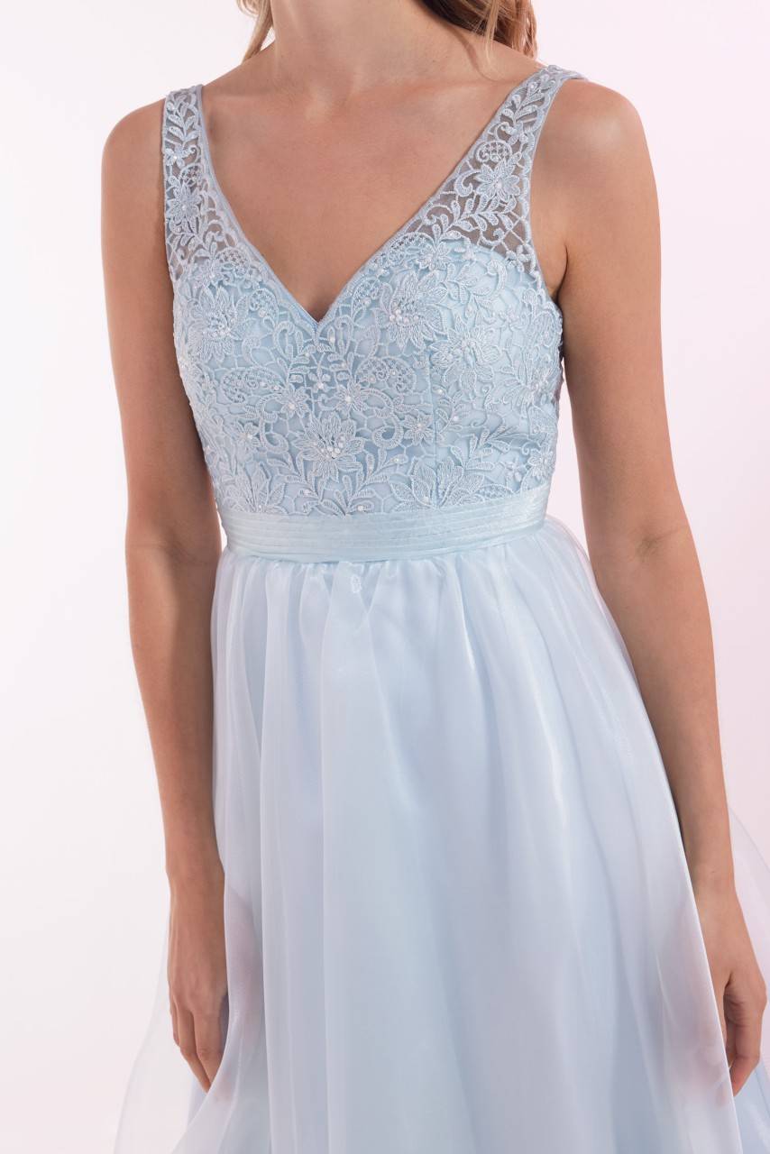 Laona SILKY SHINE DRESS Besticktes Midikleid Mit V-Ausschnitt Und Taillengürtel