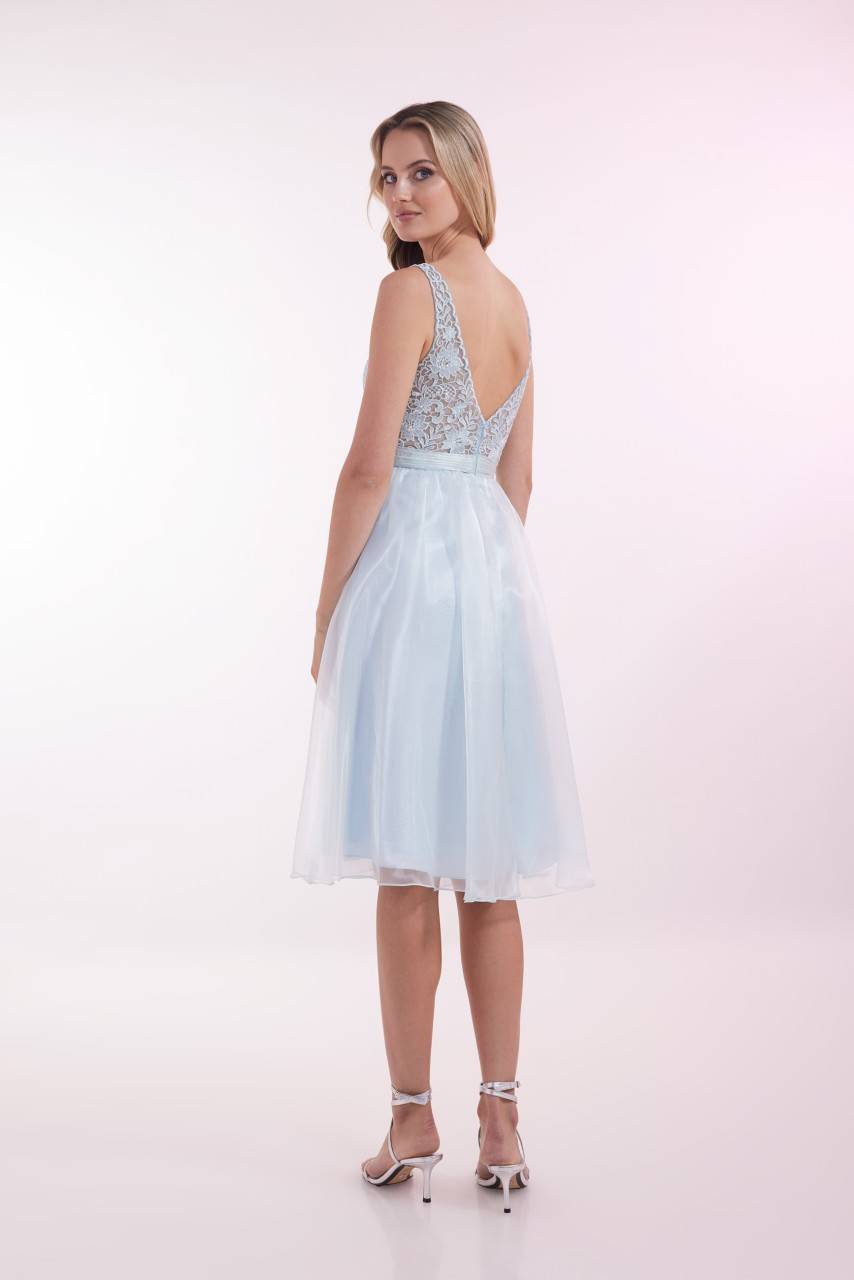 Laona SILKY SHINE DRESS Besticktes Midikleid Mit V-Ausschnitt Und Taillengürtel