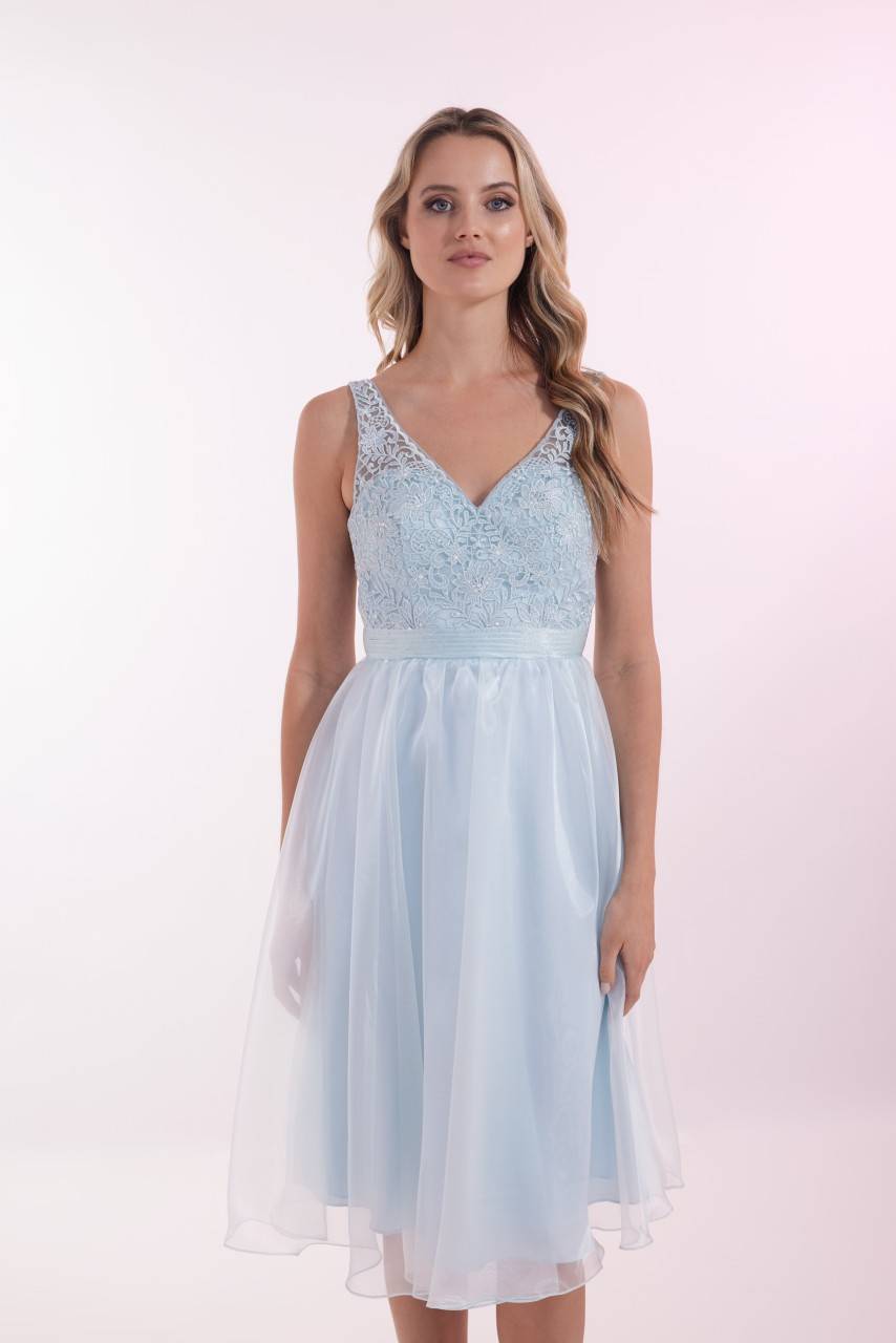 Laona SILKY SHINE DRESS Besticktes Midikleid Mit V-Ausschnitt Und Taillengürtel