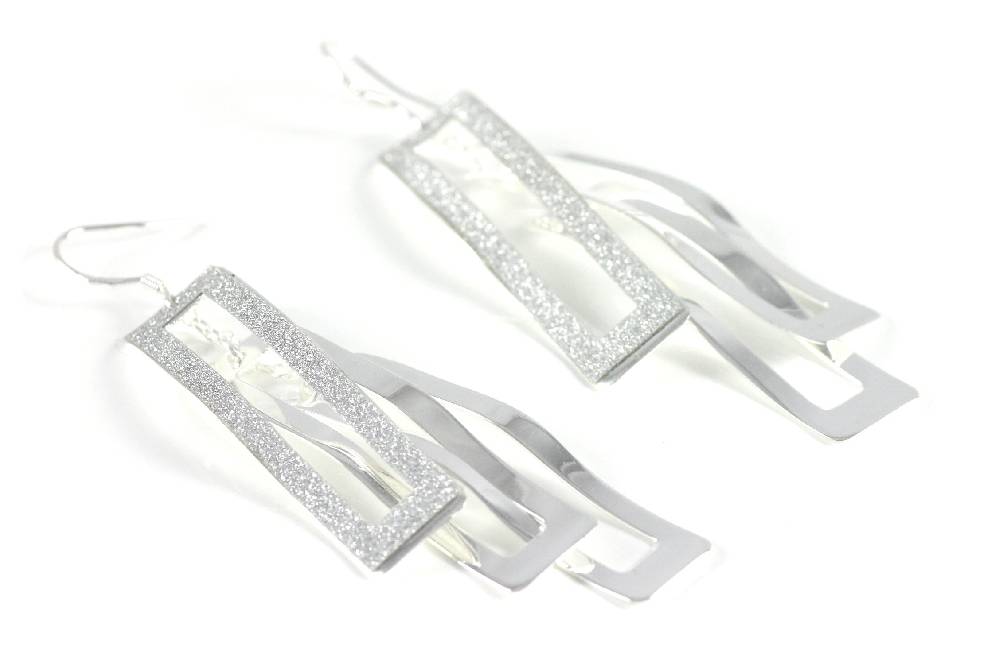 Lau Fashion 1 Paar Damen Ohrhänger versilbert Ohrringe Zirkonia Haarspange Stecker Schmuck