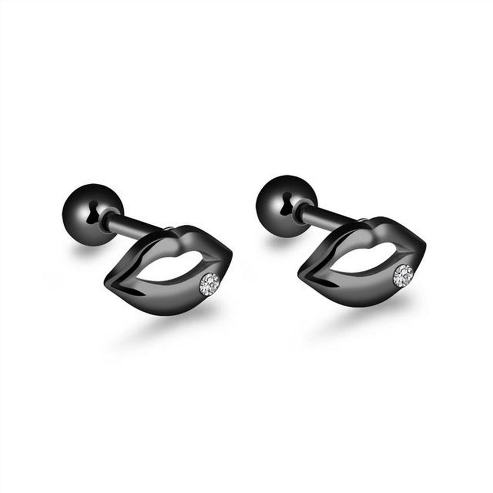 Lau Fashion 1 Paar Fashion Fake Plug Unisex # Schwarz Ohrringe Tragus Ohrstecker