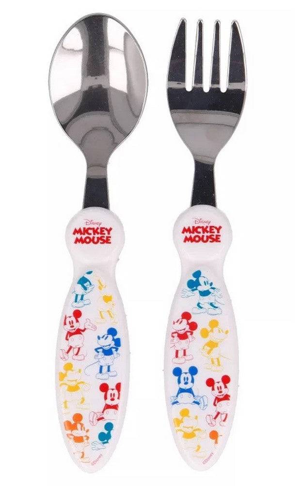 Lau Fashion 2-teilig Disney Micky Mouse Besteck-Set Frühstücksset Gabel Löffel Kindergarten Kids