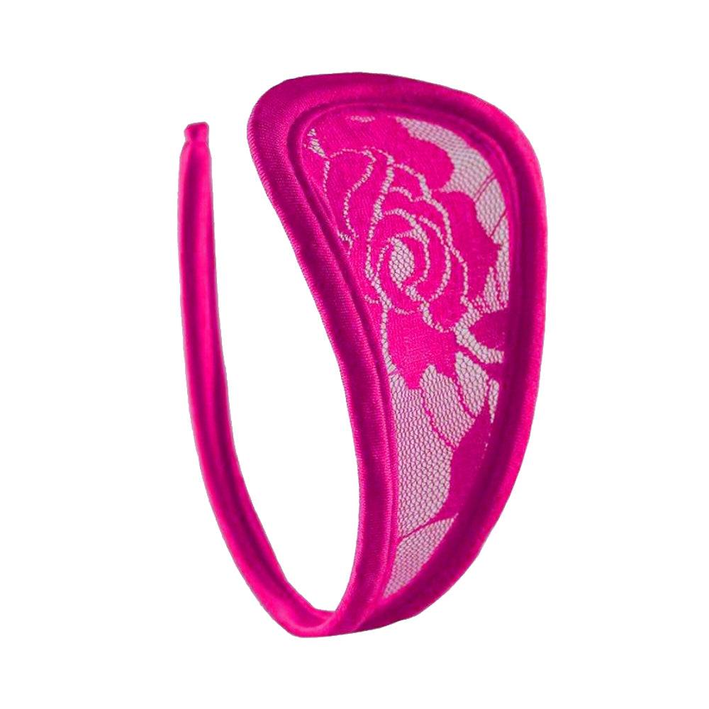 Lau Fashion 2er Set Damen C-String Spitze Slip Mini Bikini Weiß Pink Unterhose Dessous S/M/L