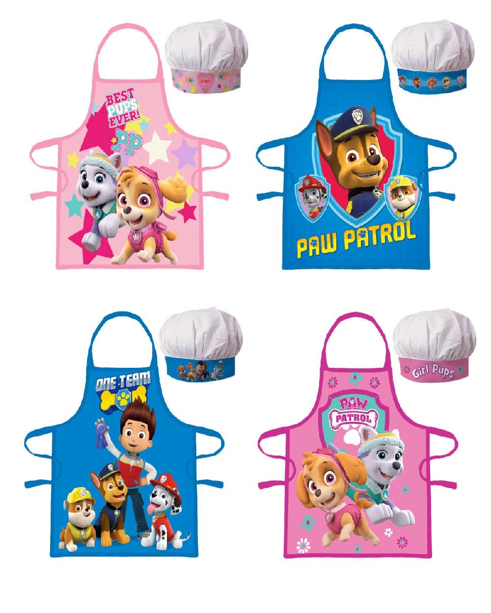 Lau Fashion 2tl. Kochschürze Set Paw Patrol Kinder Mädchen Jungen Kindergarten Schule Kochset