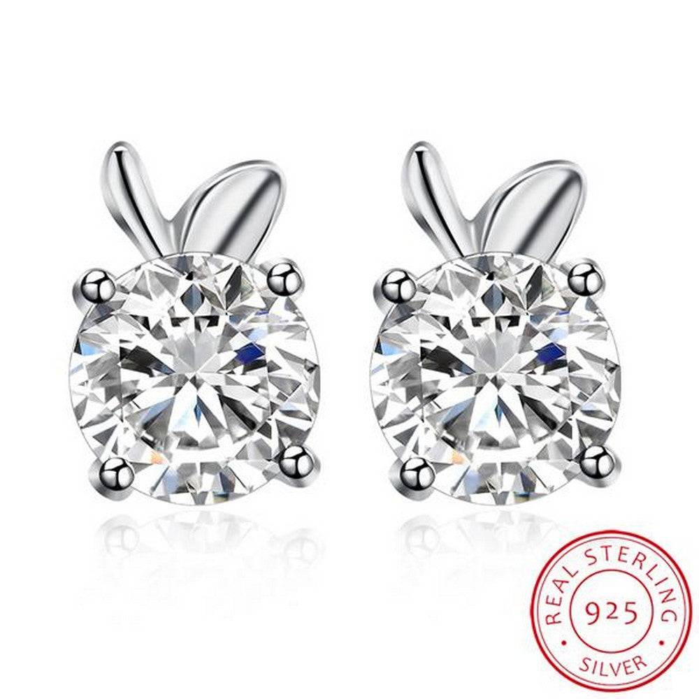 Lau Fashion 925 Sterling Silber Ohrstecker Apfel Appel Kinder Zirkonia Damen Ohrringe 5mm