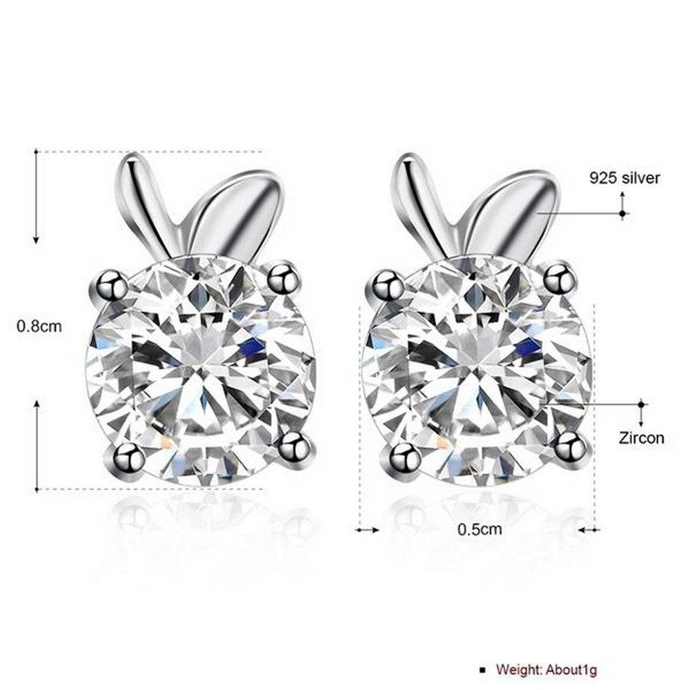 Lau Fashion 925 Sterling Silber Ohrstecker Apfel Appel Kinder Zirkonia Damen Ohrringe 5mm