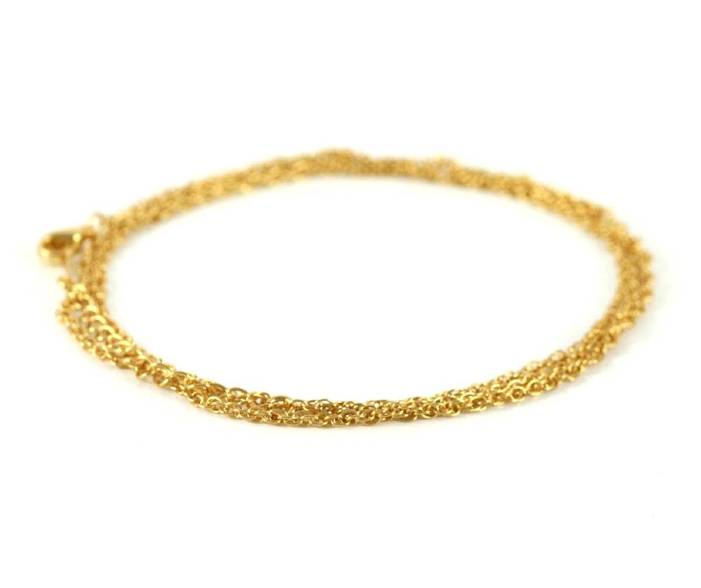 Lau Fashion Ankerkette Gold Halsketten Anhänger Schmuck Set Vergoldet Gelbgold Ø 2mm