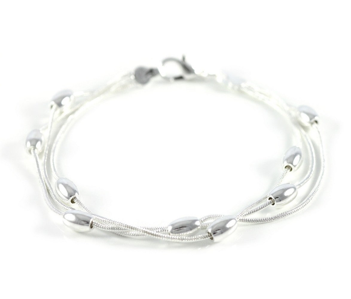 Lau Fashion Armband Armreifen Silber Modeschmuck 925 Silber Plattiert Panzer Kette 19cm