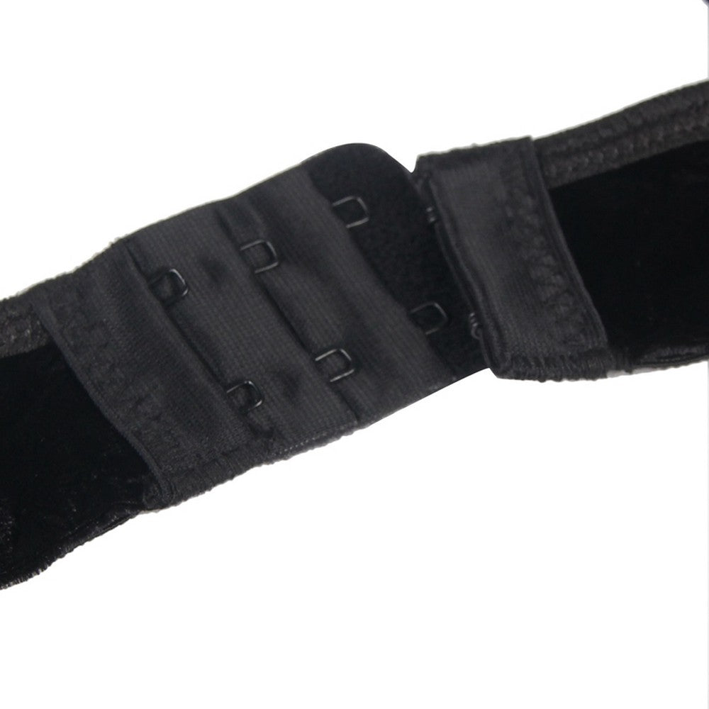 Lau Fashion Bodysuits Strumpfhalter Ärmellos Body V-Ausschnitt Samt Unterwäsche Blumen Reizwäsche S/XL