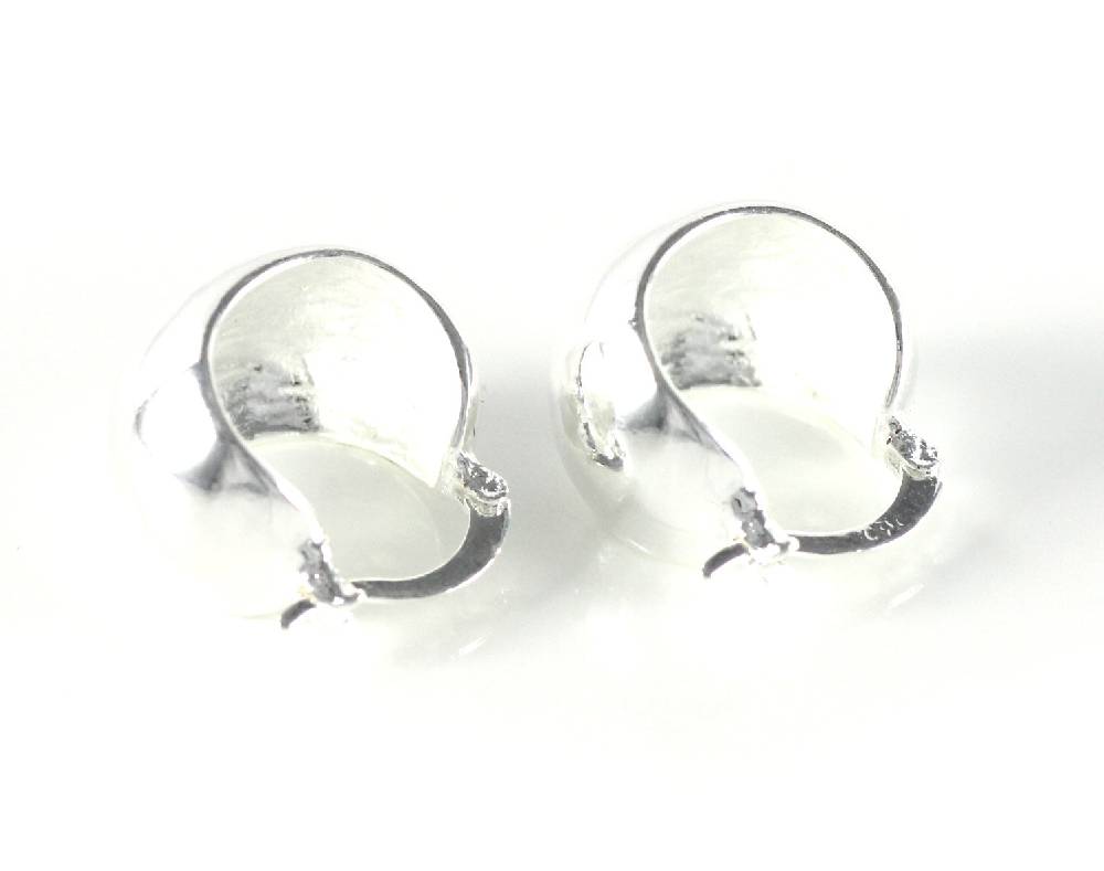 Lau Fashion Damen Creolen Runde Ohrringe Ohrstecker Paar Fashion Style Silber Ø 13mm