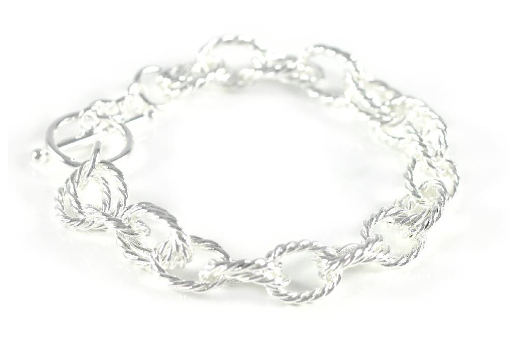 Lau Fashion Damen Kordel Fashion Twisted Armband Armreifen Modeschmuck Silber Ø 13mm