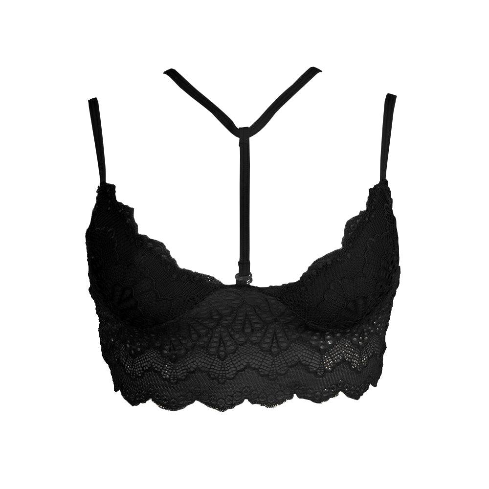 Lau Fashion Damen Körper Kette Harness BH Riemchen Spitze Bralette S/M