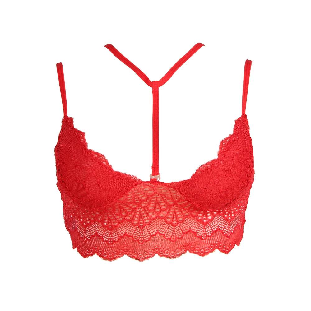 Lau Fashion Damen Körper Kette Harness BH Riemchen Spitze Bralette S/M