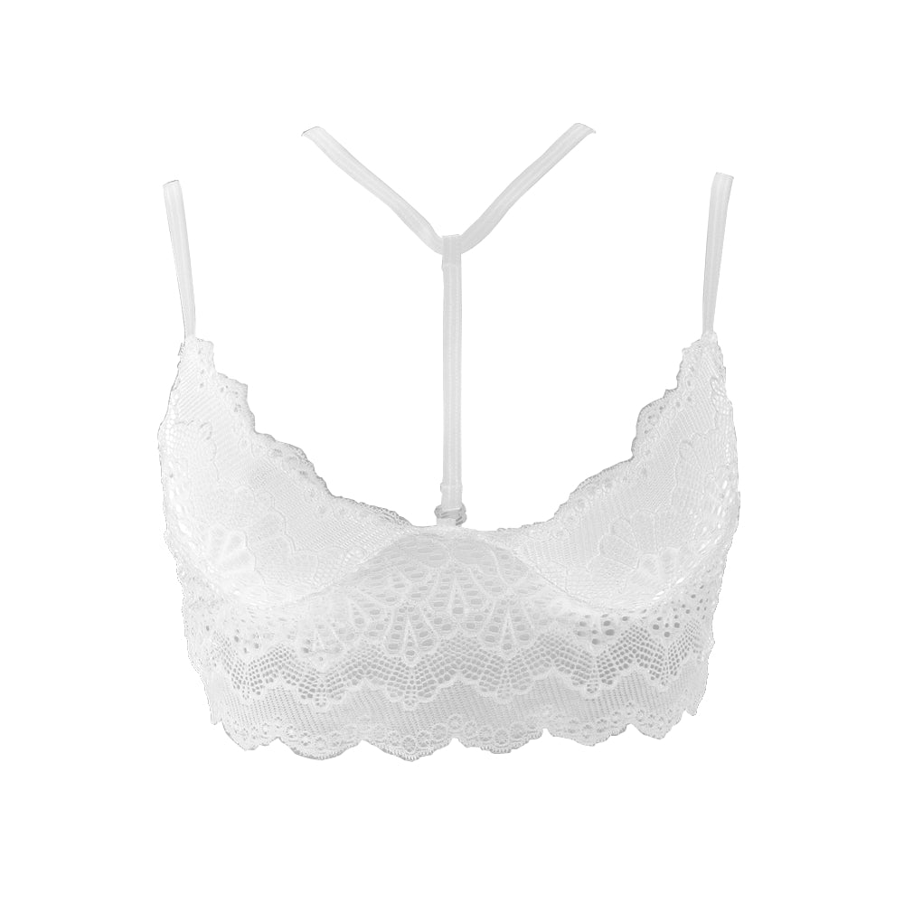 Lau Fashion Damen Körper Kette Harness BH Riemchen Spitze Bralette S/M