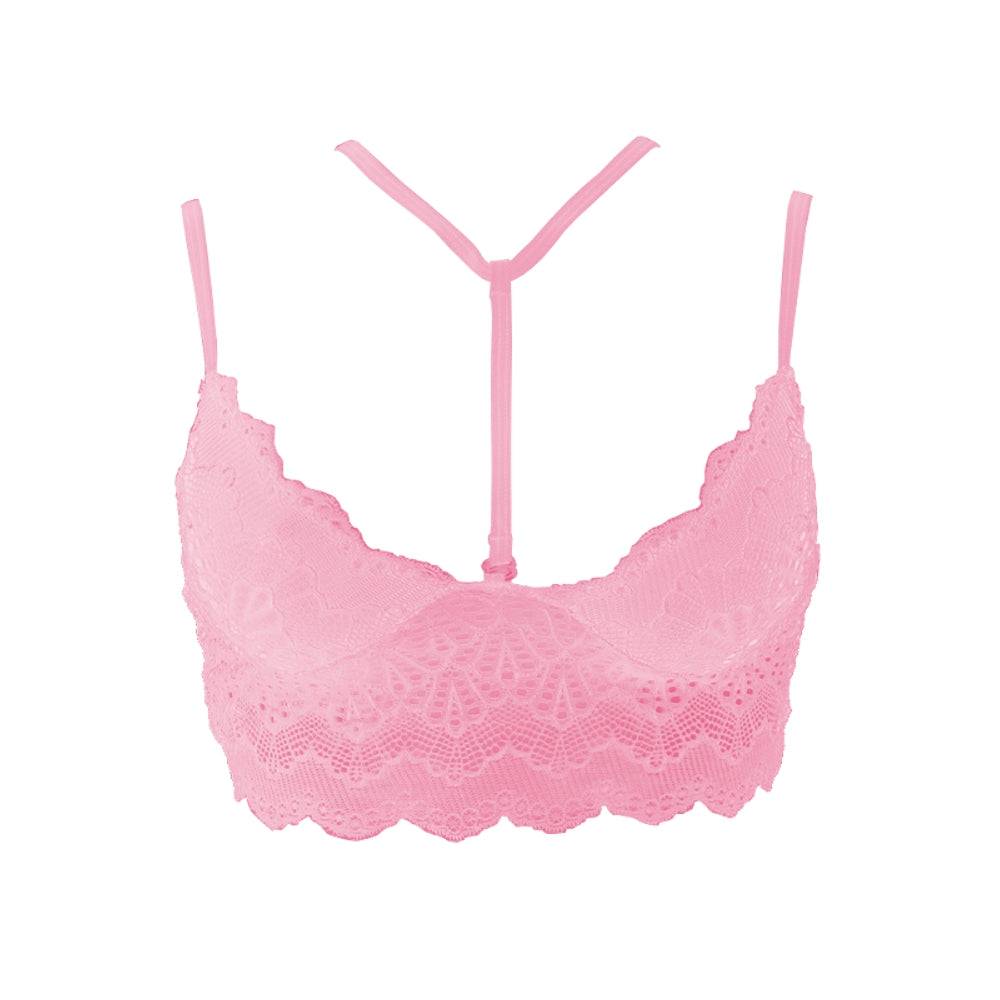 Lau Fashion Damen Körper Kette Harness BH Riemchen Spitze Bralette S/M