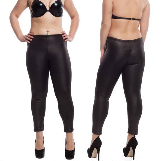 Lau Fashion Damen Winter Fleece Leggings Schwarz Wetlook Gefüttert Stretch Jeggings Lack Leder Hose Treggings Gr