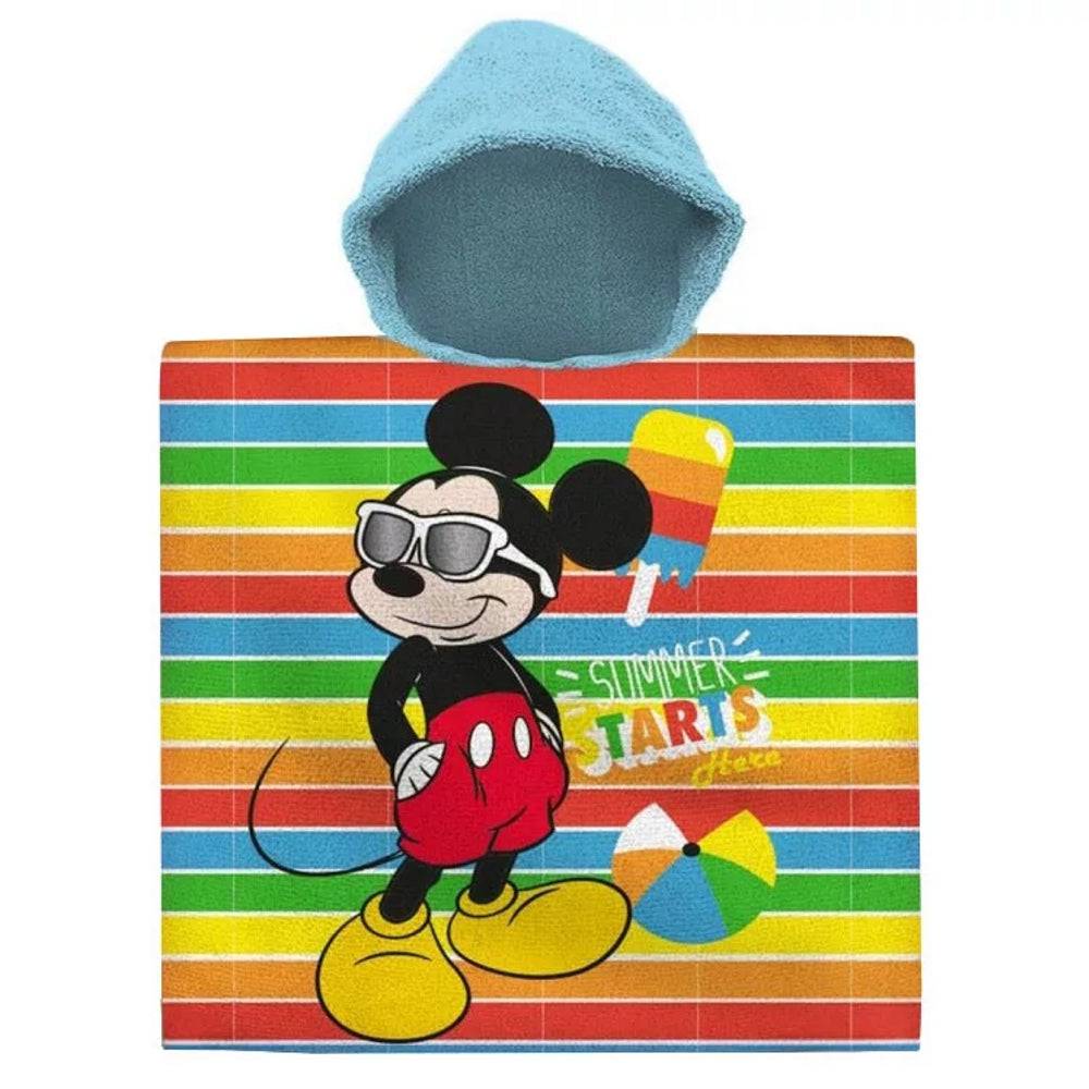 Lau Fashion Disney Micky Maus Kapuzen Poncho Kinder Badetuch Baumwolle Bademantel Strandtuch