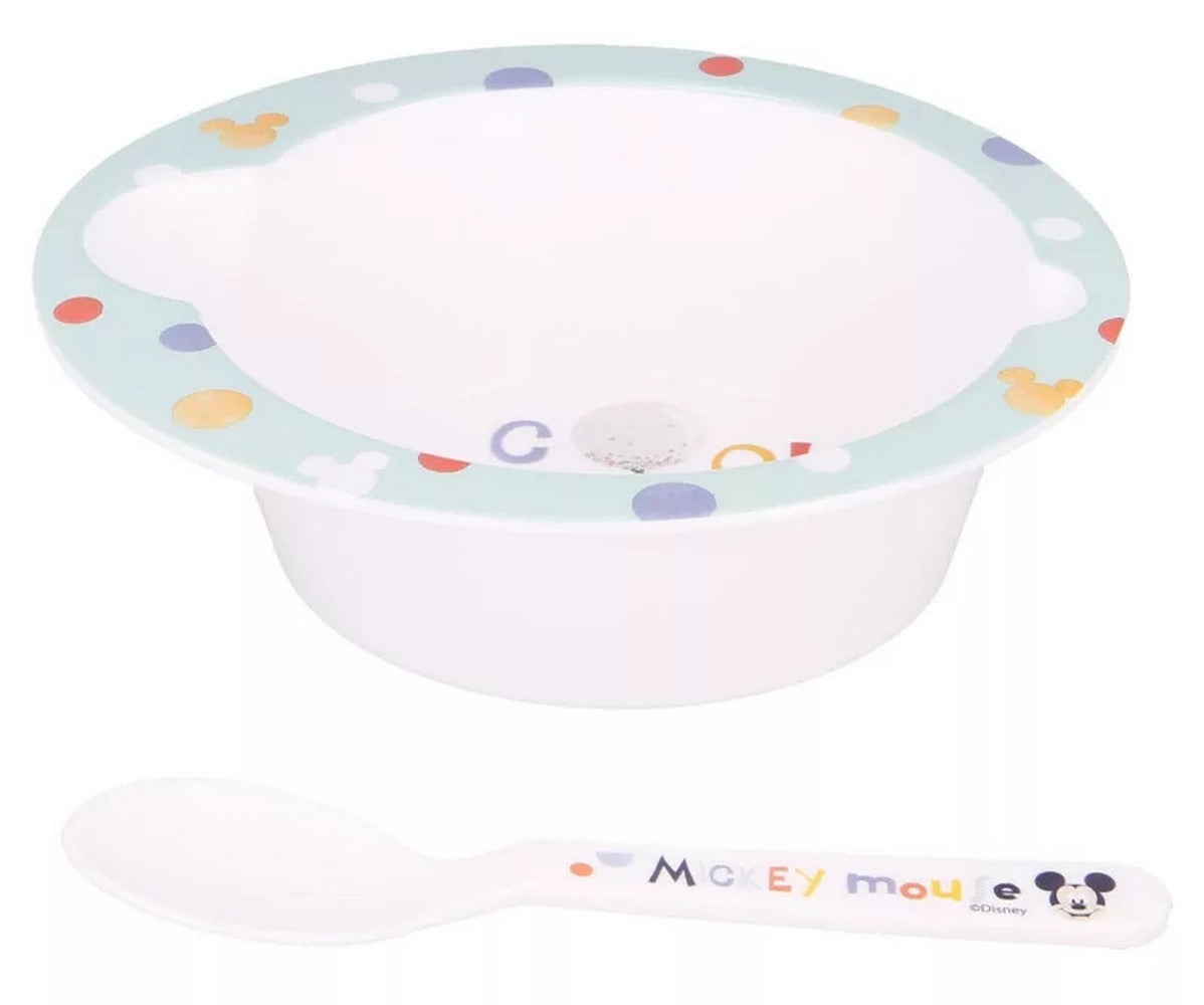 Lau Fashion Disney Tiefer Suppen Teller Set Mickey Baby Löffel Kindergarten Kids 2Tlg